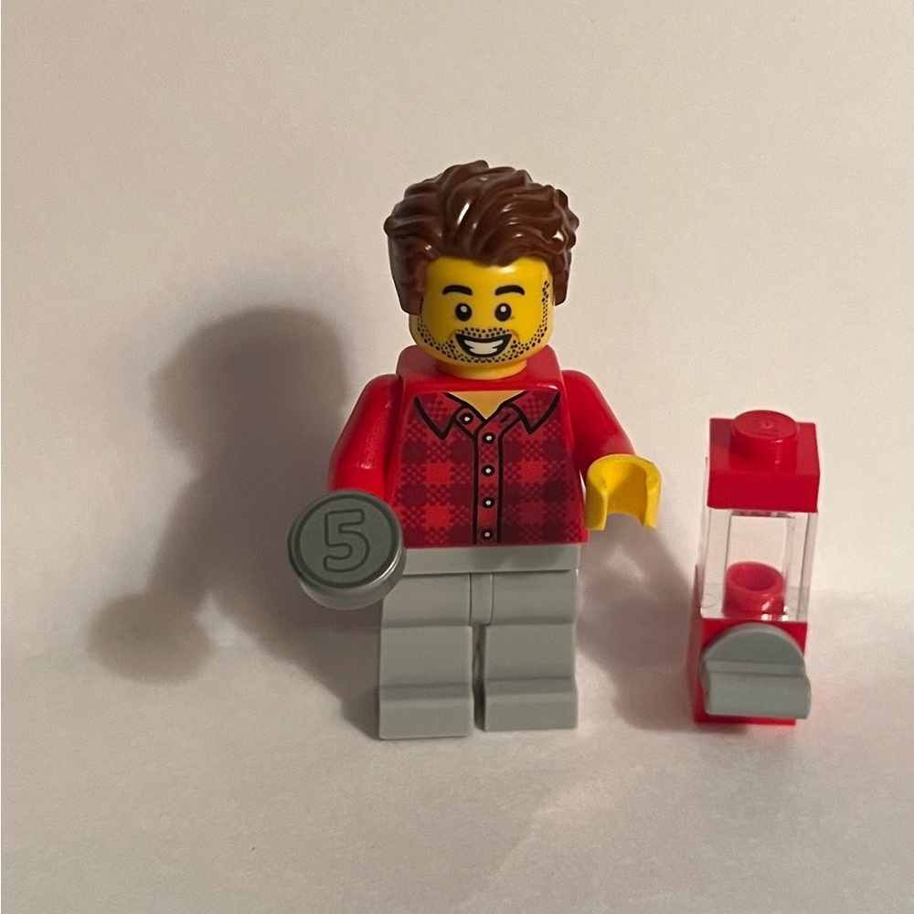 LEGO Minifigure with Red Shirt and Gray Pants